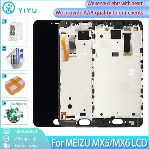 5.5" AMOLED Display For MEIZU MX5 MX6 LCD Touch Screen Digitizer Assembly With Frame Replacement Display For Meizu MX5 MX6 LCD