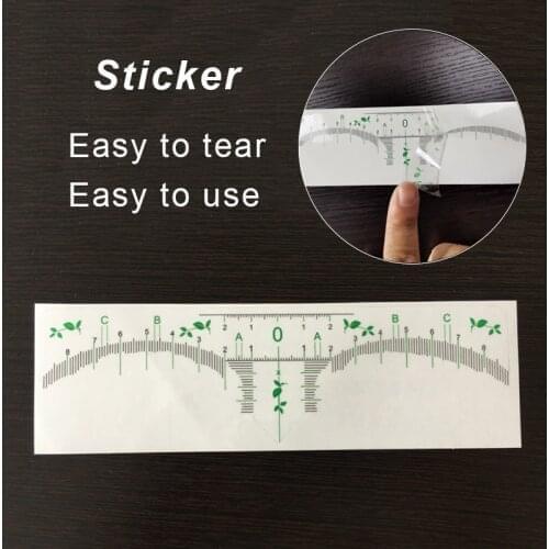 100pcs Disposable Microblading Eyebrow Stencil Sticker Tattoo Brow Measuring Tool PMU Eyebrow Ruler Permanent Makeup Accessories