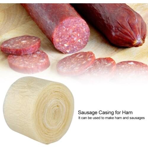 2-layered Edible Drying Sausage Casing for Flavorous Homemade Sausages Ham Meat Packaging Tools 8m