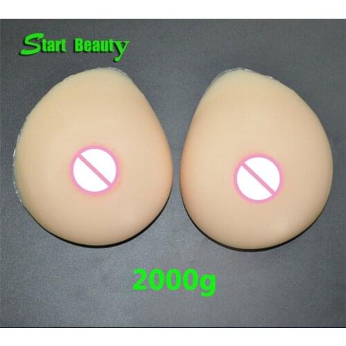 2000g/pair F cup Top quality Bodycolor Realistic fake silicone breast forms Boobs Tits Nipple for cosplay Shemale crossdressing
