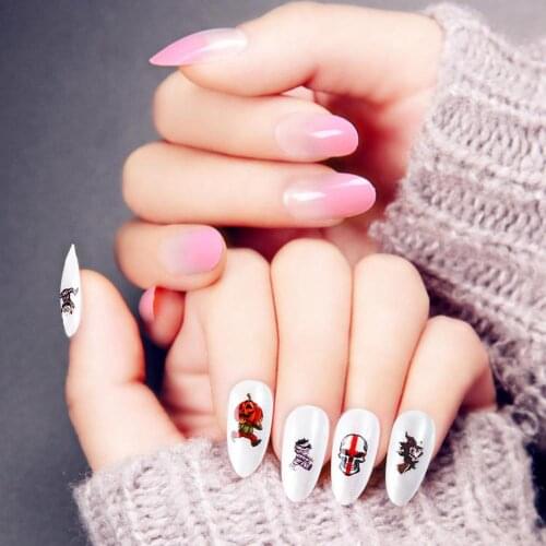 3D Santa Claus Elk Snowman Xmas Tree Halloween Nail Sickers Christmas and New Years Style Theme Decals Manicure Tool