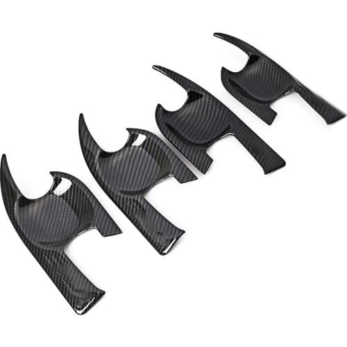 4pcs Carbon Fiber Style Car Door Handle Bowl Cup Cover Surround Trim Fit for Toyota Camry 2018 2019 2020