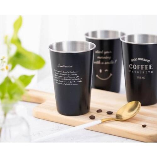 500ml Industry Style Spray Paint Beer Cup NorthernEurope Household Office Use Gargle Mug Stainless Steel Cold Water Drinks Cup