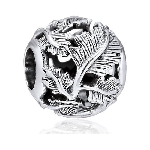 GPY Openwork Leaves Charms 925 Original Fit Pandora Bracelet Sterling Silver Beads for Jewelry Making Jewellery