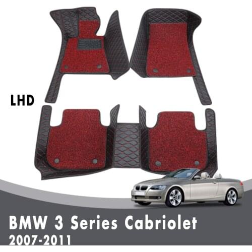 Car Floor Mats For BMW 3 Series Cabriolet 2011 2010 2009 2008 2007 Double Layer Wire Loop Custom Carpets Interior Accessories