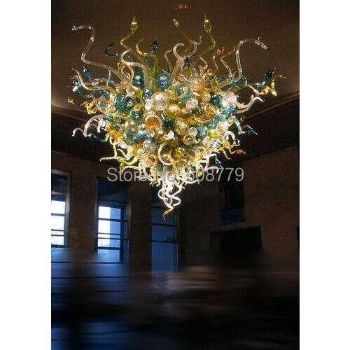 Free Shipping Large Hotel Hand Blown Art Glass Chandelier