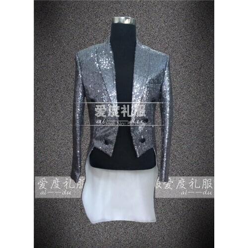 Free shipping ladies womens jazz dance full sequins jazz jacket stage performance