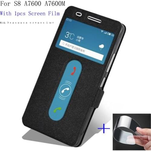Flip Cover For Lenovo S8 A7600 Case View Window shell A7600m PU Leather Case for Lenovo A7600-m 5.5'' Phone Cases Bag Back Cover