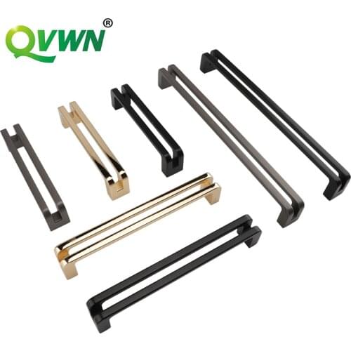 Black American Style Zinc Alloy Furniture Closet Handle Solid Kitchen Cupboard Pulls Drawer Knobs Furniture Handle Hardware