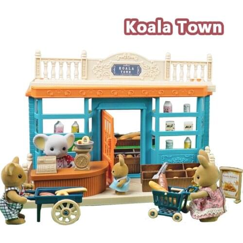 Forest Animal Family 1:12 Koala Villa Furniture for Dolls Toy DIY Bakery Bus House Ice Cream Store Flower Store birthday gif