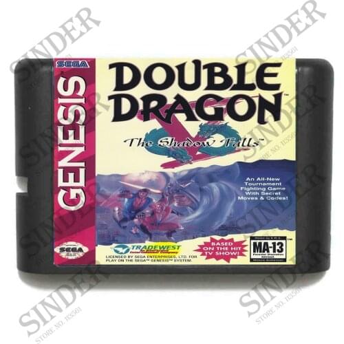 Double Dragon V-The Shadow Falls 16 bit MD Game Card For Sega Mega Drive For Genesis