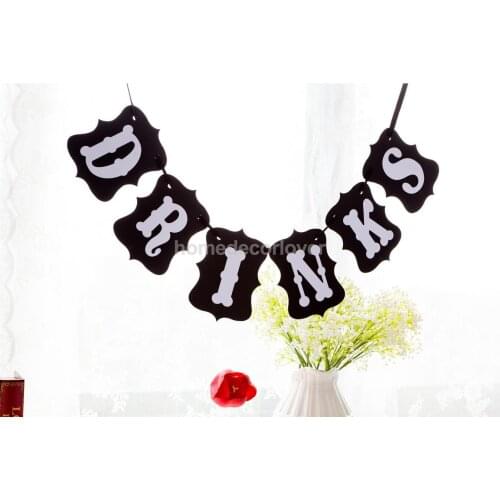 "DRINKS" Bunting Garland Banner Wedding Parties Reception Buffet Decoration