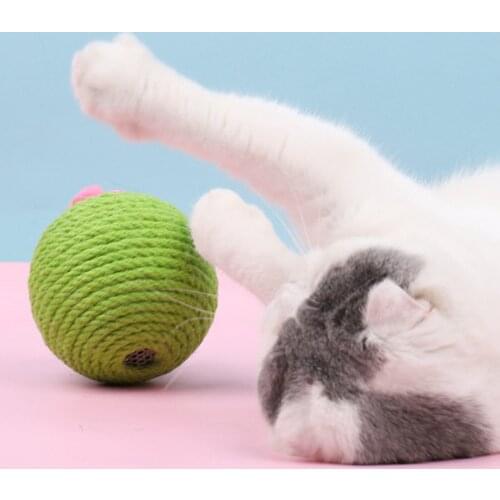 Cat Cactus Ball Toy, Pet Cats Scratching Sisal Rope Wrapped Ball with Catnip Inside Ball Track Interactive for Kittens Playing