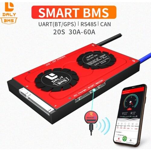 Smart BMS 3.2V Lifepo4 18650 20S 60V 30A 40A 60A Lithium Protection Board balance Bluetooth APP PC software RS485 CAN function