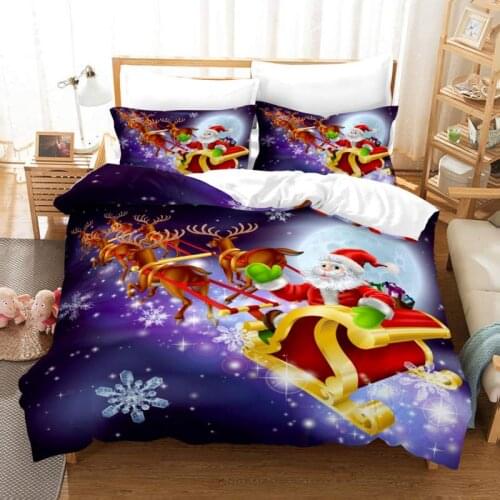 Dropshipping Bedding Set 3D Printed Merry Christmas Gift Duvet Cover Home Textiles for Adults Bedclothes with Pillowcas B0007
