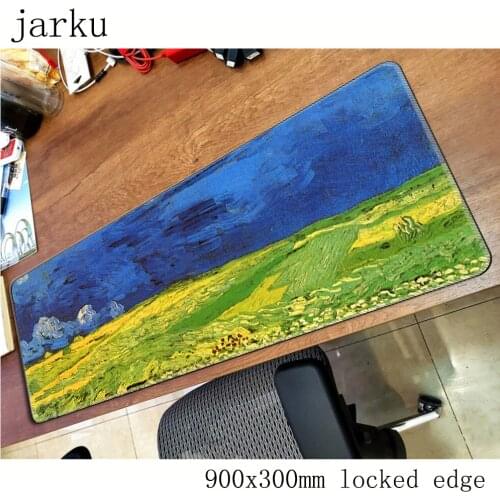 Van gogh mouse pad gamer 900x300mm notbook mouse mat large gaming mousepad locked edge pad mouse PC desk padmouse accessories