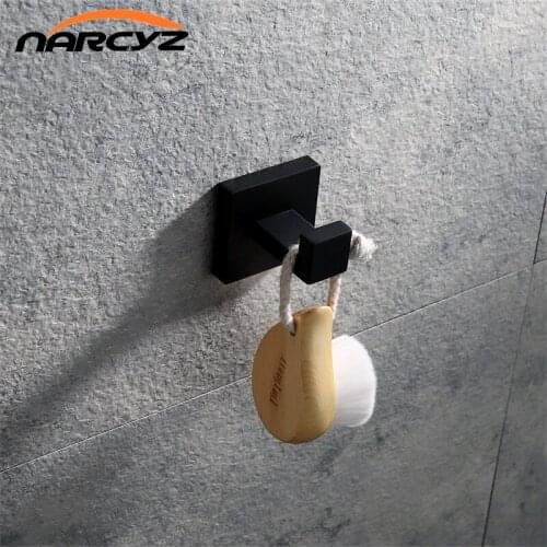 New Style Model Nickel/Black color 304 stainless steel hooks Square hooks High quality 304 hooks Bathroom accessories 9157K