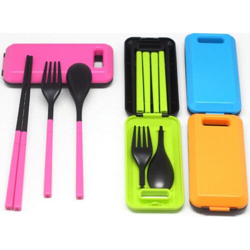 Cute Portable Travel Kids Adult My Cutlery Fork Camping Picnic Set Gift For Child Kids Dinnerware Set QB874602
