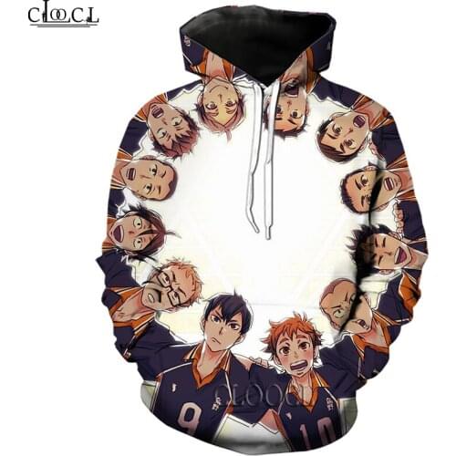 HX Fashion Men Women Casual Streetwear Japanese Anime Haikyuu Hoodies 3D Print Hooded Pullover Tops Drop Shipping