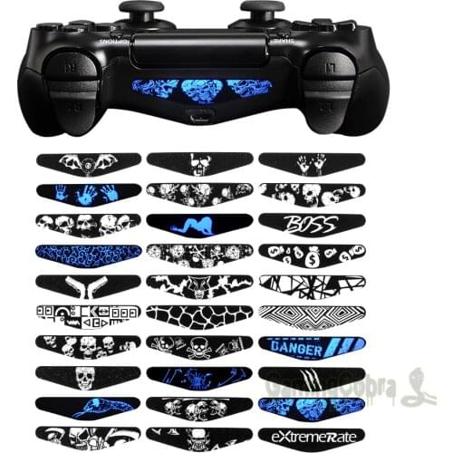 Skull Boss 30 Pcs Light Bar Cover Sticker Skin For PS4 Slim Pro Controller