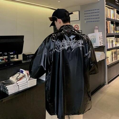 2021 new shiny short-sleeved shirt men women handsome summer hip hop loose blouse handsome Harajuku cool trend jacket streetwear