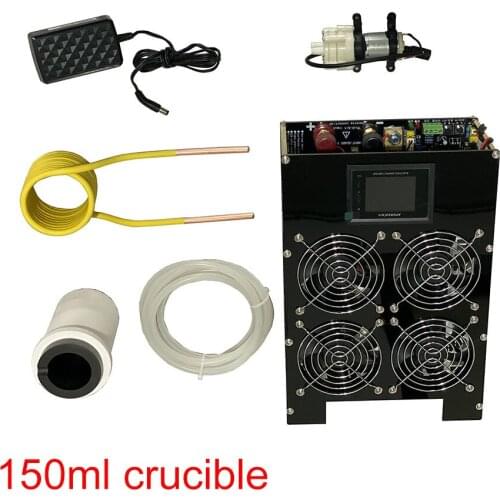 New 5000W ZVS Induction Heater Induction Heating PCB Board Heating Machine Melted Metal + Coil+Pump