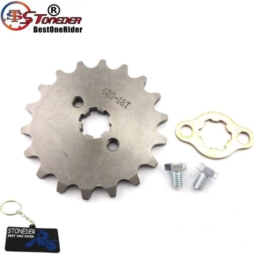STONEDER 420 18 Tooth 17mm Front Chain Sprocket Gears For 50cc 70cc 90cc 110cc 125cc 140cc 150cc 160cc Engine Pit Dirt Bike ATV