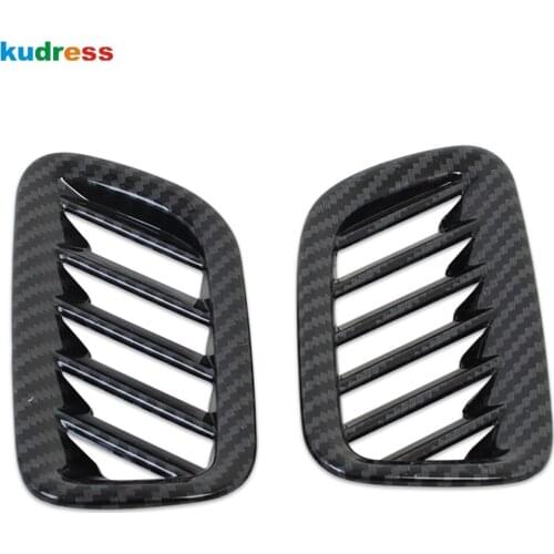 For Hyundai Palisade 2020 2021 Carbon Fiber Front Air Condition Vent Outlet Cover Trim AC Frame Car Interior Accessories 2p LHD