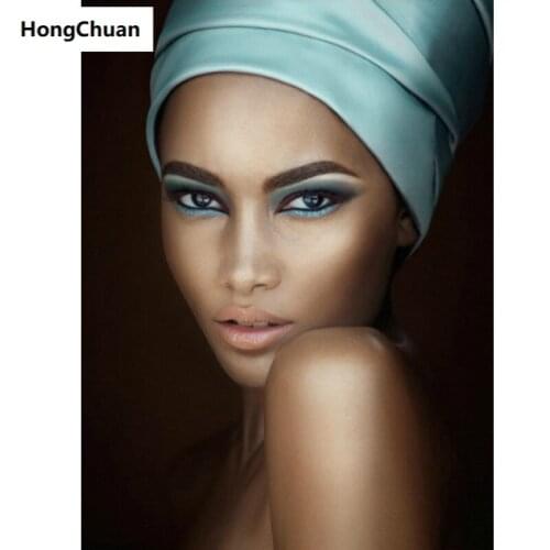 Sexy African woman 5D DIY square/round diamond painting cross embroidery home decoration high-end mural diamond mosaic gift