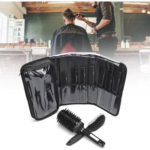10pcs Professional Hairdressing Flat Rolling Hair Comb Hair Brush Set Antistatic Comb Set With Comb Bag Hairdresser Cut Comb