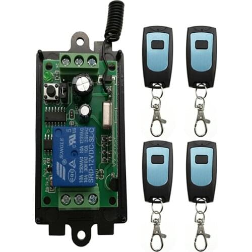 DC 9V 12V 24V 1 CH 1CH Remote Control Light Switch Relay Output Radio Receiver Module and Waterproof Transmitte Garage Doors