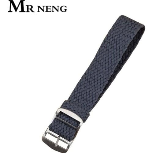 MR NENG Grey watchband 22mm 20MM For Perlon NATO waterproof watch strap fashion fabric watch band available 14mm 16mm 18mm