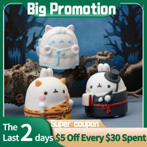 Blind Box Toys MOLANG Halloween Series Guess Bag Blind Bag Toys Anime Figures Cute Model Doll Desktop Ornaments