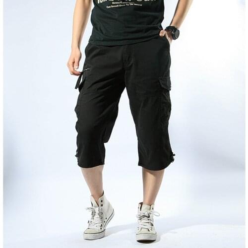 Summer Men Casual Baggy Multi Pocket Military Shorts Knee Length Nice Pants Loose Breeches Male Tactical Shorts Plus Size 5XL