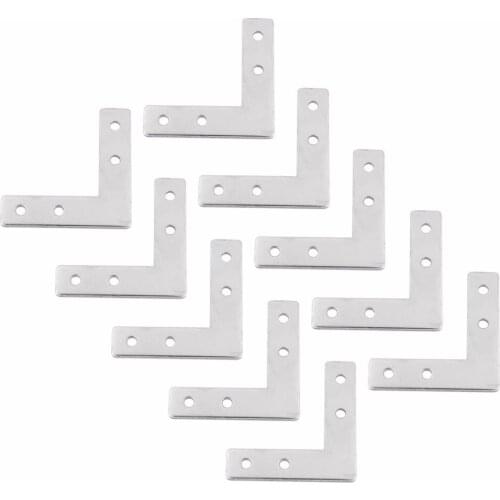 European Standard Carbon Steel L-Type Connection Plate for 2020 Aluminum Extrusion Profile Pack of 10