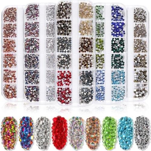 Swarovsky Multi-size Glass Nail Rhinestones Crystals Strass Partition Mixed Size DIY Manicure 3D Nails Art Rhinestone Decoration