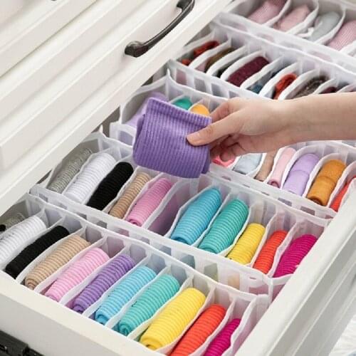 Creative home underwear bra storage box 5 colors drawer closet underwear scarf socks bra drawer divider