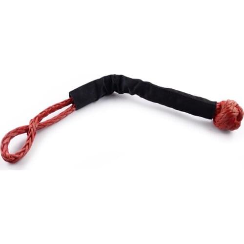 Universal Car Synthetic Fiber Soft Shackle Rope Recovery Tow Winch Strap Red 55,000 lbs Red Fit for Truck Boat
