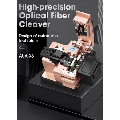 High Precision Fiber Cleaver AUA-X3 FTTH Cable Fiber Optic Cutting Knife Tools Cutter Three-in-one clamp slot 24 Surface Blade