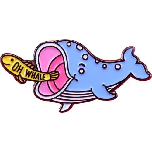 Whale Eat Fish Pin Badge
