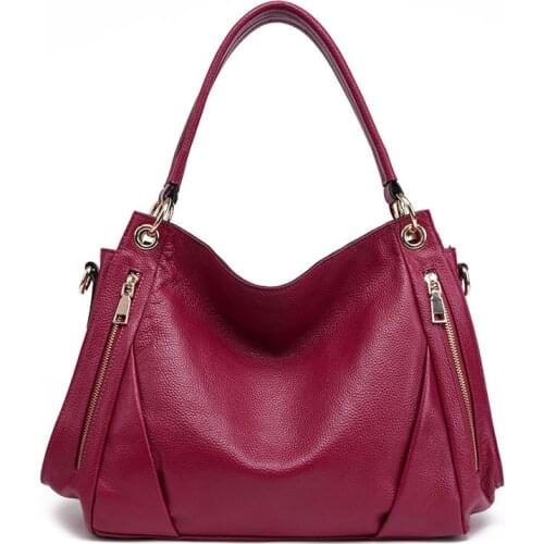 Genuine leather cow skin women soft handbag large capacity shoulder bag