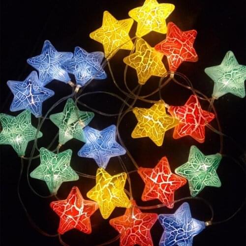 Star Fairy Light Five-pointed Star Shape Christmas Decoration 10 LED Fairy Lighting String Xmas Gift for Home Light Decor New