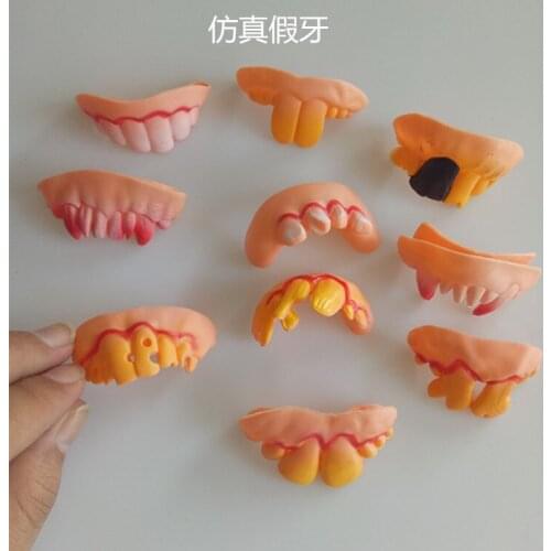 1/10 styles of funny dentures Halloween decoration props horror fun shocking novel gadgets party tools 5z