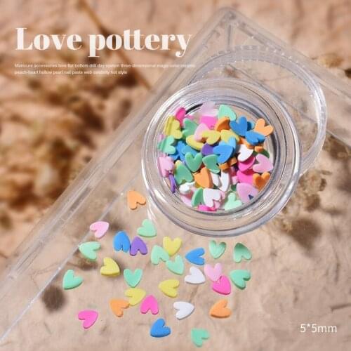 1Box Colored Heart 3D Nail Decorations Fruit Nail Accessories Colored Japanese Style Snow DIY for Nails Design