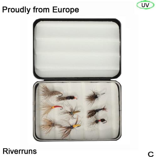 2016 Best Sale Riverruns Tenkara Flies Kebari 9 Selected Realistic Flies UV Trout With Fly Box Fishing Flies