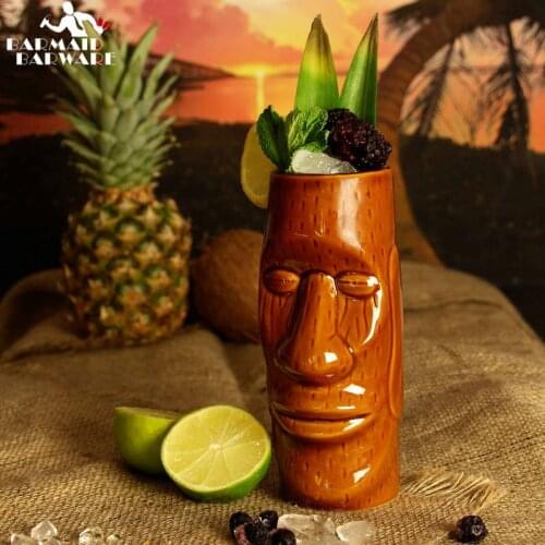 500ml Hawaii Tiki Mugs Cocktail Cup Beer Beverage Mug Wine Mug Ceramic Tiki Mugs