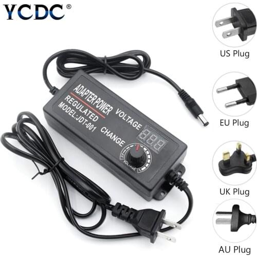 Adjustable Voltage Power Supply Adapter DC 3-12V/3-24V/4-24V/9-24V With LED Display For LED Strip Light Router