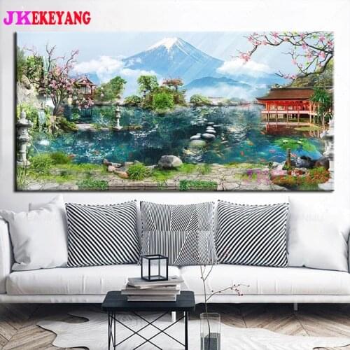 Large 5D Diy diamond painting Lake fuji mountain Diamond Mosaic Rhinestone Embroidery cross stitch Y4565