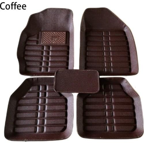 Car universal foot pad leather indentation foot pad 5 seat car mat