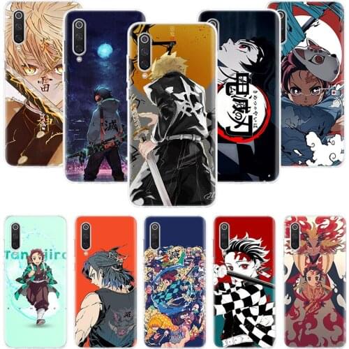 Anime Demon Slayer Kimetsu no Yaiba Phone Case For Xiaomi Mi Note 10 11 9 8 10T 9T CC9 A1 A2 A3 5X 6X Pocophone F1 X3 F2 Pro Lit